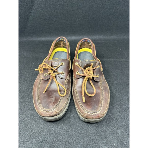 Timberland Other - Timberland Brown Leather Boat Shoes Mens 9 Lace Up Moc Toe Casual Deck Loafers